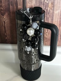 Image 1 of Deadly Damask Black and White Stanley Tumbler Straw Topper Bauble