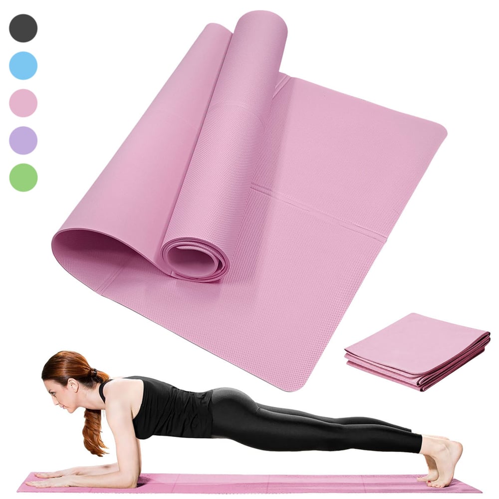 Image of Yoga Mat Pilates Fitness Mat 3/4/6mm Thicknes Non Slip Yoga Cushion Travel Fitness Exercise Pad for 
