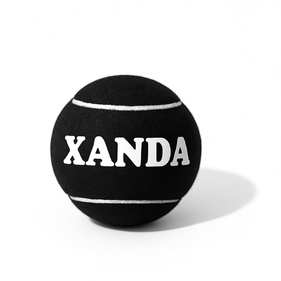 Image of Black Personalized Tennis Ball Toy - Blue