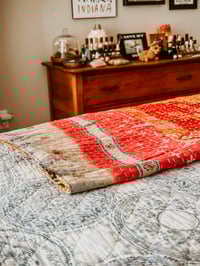Image 3 of Kantha Quilt - Vintage, Handmade, Reversible, OOAK