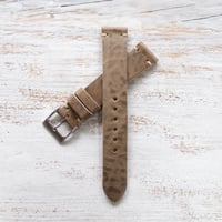 Image 4 of 18mm Classic Two Stitch Strap  - Missouri Grigio