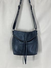 Image 4 of The Sak black leather crossbody messenger handbag 