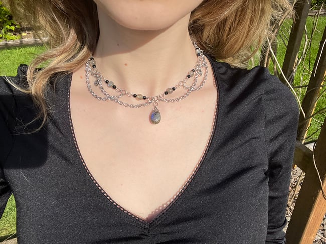 “Labradorite Teardrop” Necklace 