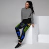 BOSSFITTED Black Neon Green and Blue Women's Joggers