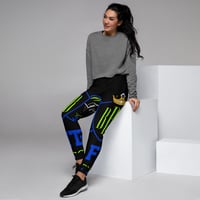 Image 1 of BOSSFITTED Black Neon Green and Blue Women's Joggers