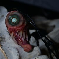 Image 4 of Twisted tongue pendant, OOAK Green Glow