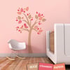 Tree with Bird Nest Fabric Wall Sticker Decal - Removable and Reusable