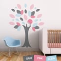 Leafy Tree Children Fabric Wall Decal - Wall Art Sticker for Nursery or Kids Room