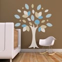Leafy Tree Children Fabric Wall Decal - Wall Art Sticker for Nursery or Kids Room
