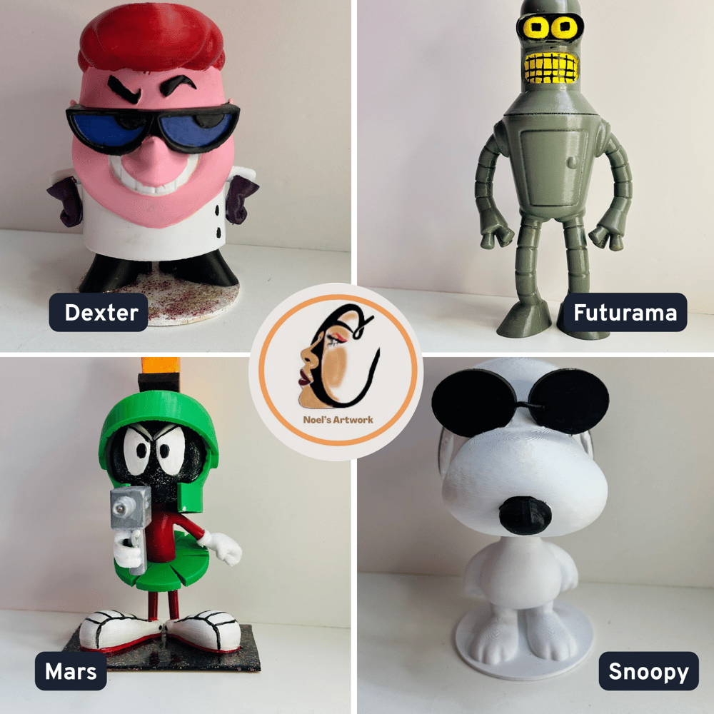 Image of Hand Painted Cartoon-Inspired Figurine -3D Printed