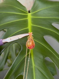 Image 3 of Gold Fire Quartz Teardrop Crystal Necklace