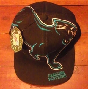 Image of Carolina Panthers Game Big Logo Snapback 1990's Hat Vintage