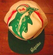 Image of Miami Dolphins Big Logo Game Snapback 1980's Hat Vintage And Rare