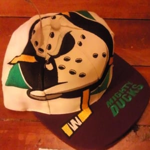 Image of Mighty Ducks Big Logo Game Snapback 1990's Hat Vintage
