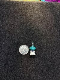 Image 2 of Dark Teal Mushroom Character Pendant 