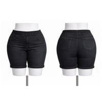 Image 2 of New 3X  (24W/26W) Terra & Sky Black Denim Shorts #643*1.5