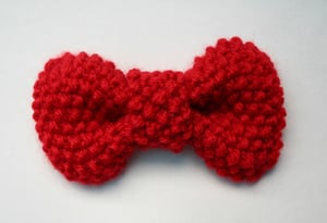 Image of stitch bow hair clip in red