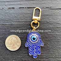 Image 3 of Evil Eye Hamsa Keychain 