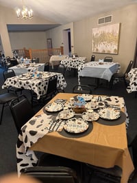 Image 5 of Plastic table set up for 6 people