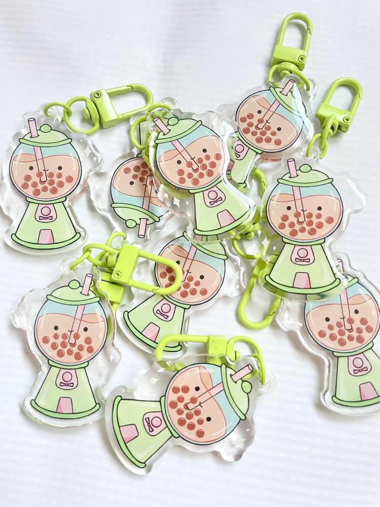 Image of Boba gum all machine keychain