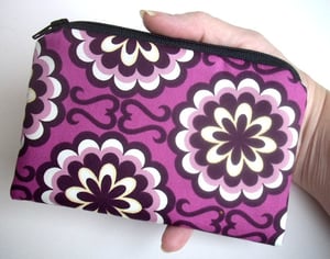 Image of Purple Little Zipper pouch coin purse Gadget Case ECO Friendly Fancy Purple Orchid (Padded)