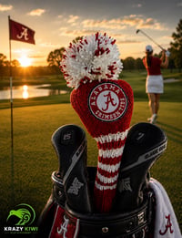 Image 2 of Alabama Crimson Tide custom Golf Club Cover hand knit logo College football fan  gift-2538d4a1