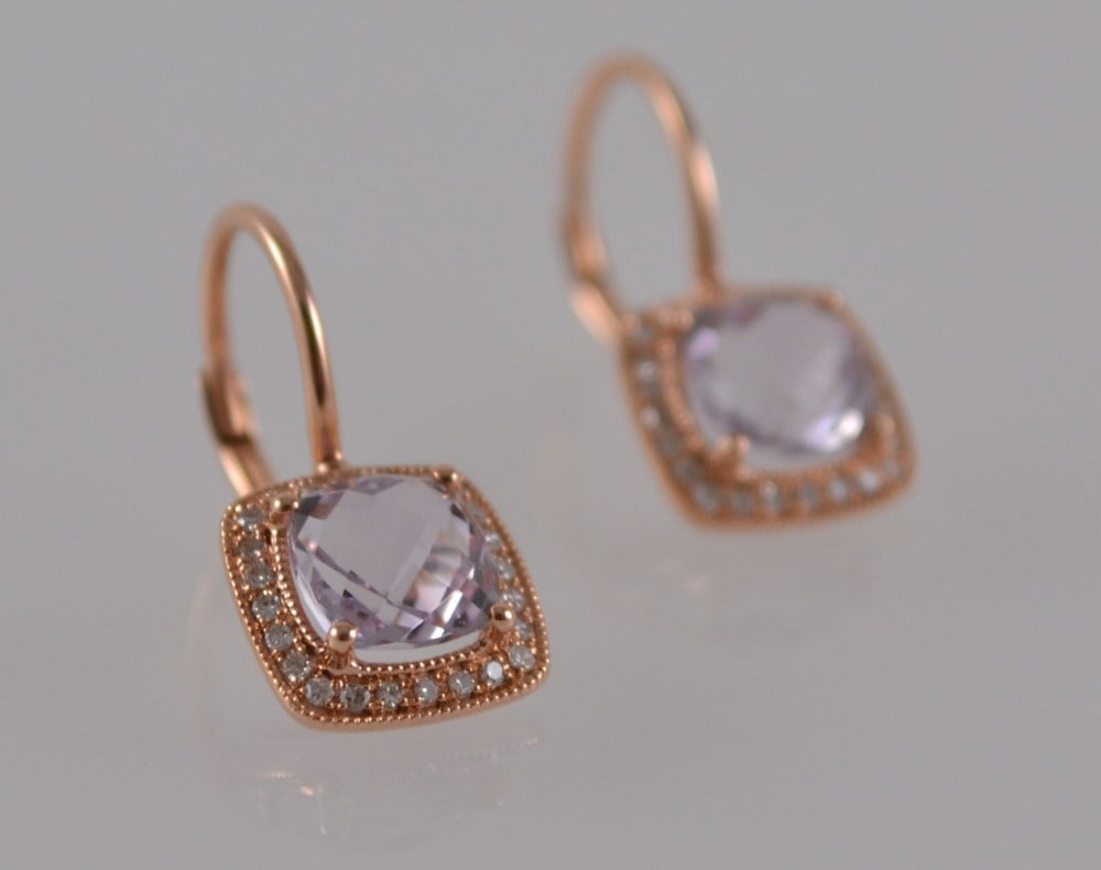 Pink Amethyst Earrings / David Jay Jewelers
