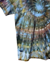 Image 5 of M Adult Combed Cotton Tee in Forest Spiral Ice Dye