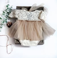 Image 1 of Sitter body-dress for photo shoots | Stella | beige | age 9-12 months