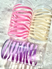 Image 1 of Zebra Print Glass Can