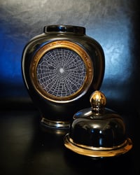 Image 5 of Black and gold Urn jar