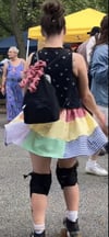 Rainbow Patchwork Elastic Skirt, 28”-34” waist