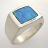 Mens Square Kyocera Opal Ring