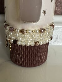 Image 2 of Starlight Shimmer | Cream and Gold  Tumbler Bracelet Stack