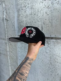 Image 7 of SHADOW BLACK/RED TRI TONE DETRIOT TIGERS CUSTOM FITTED CAP
