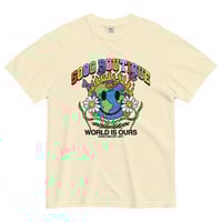 Image 3 of "World is Ours" Unisex garment-dyed heavyweight t-shirt