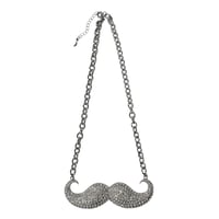 Image 1 of big rhinestone mustache necklace 