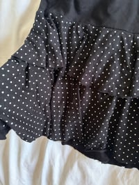 Image 3 of Vintage Y2K black polka dot mini ruffle rara skirt 