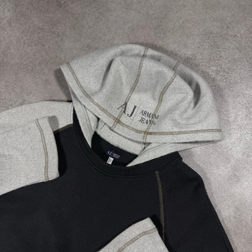Image of Armani Jeans Hooded Sweatshirt, Size Large
