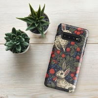 Image 2 of Boho Nature Cottagecore Inspired White Rabbits Among Berries Tough case for Samsung®