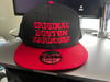 Black & Red New Era Flat Bill SnapBack “Original Boston Hardcore” Logo hat