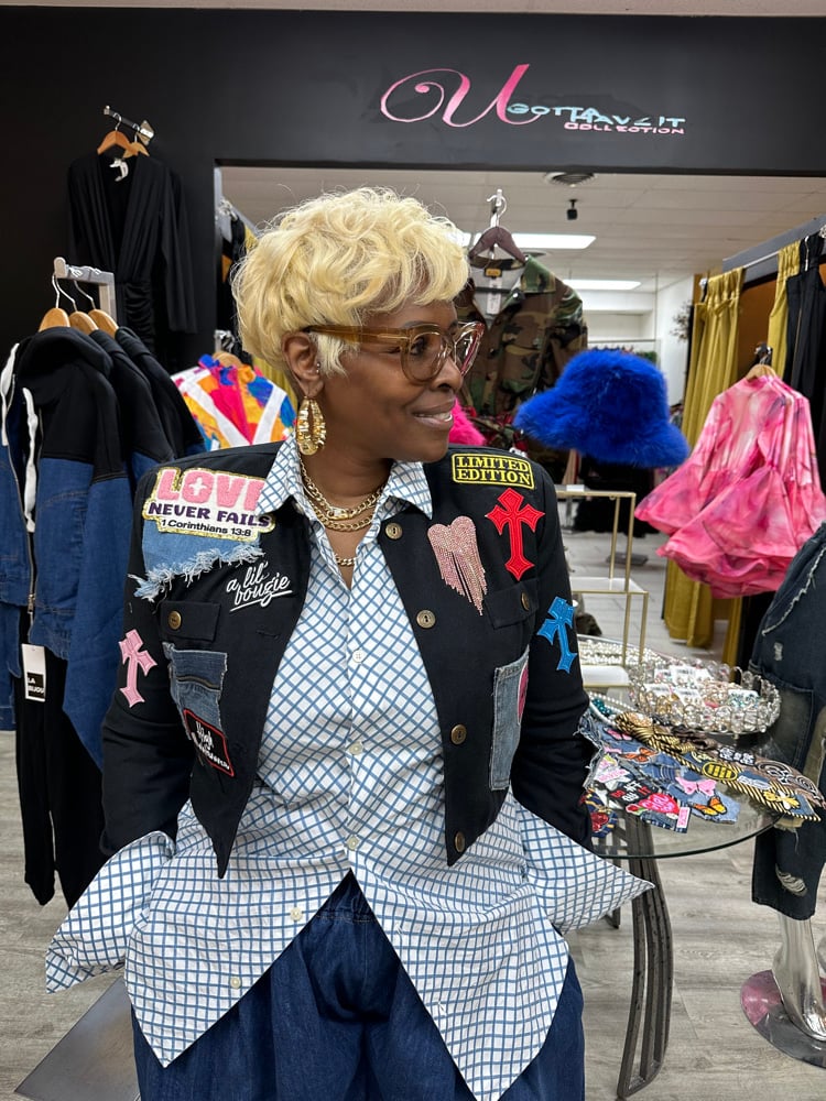 Image of LOVE WINS CUSTOM CROP BLAZER