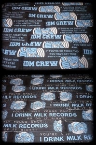 Image of Double sided I Drink Milk Records scarves