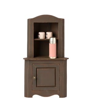 Image of Maileg - Miniature Corner Cabinet brown
