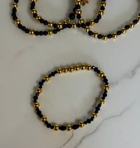 Image 5 of Black & Gold Fairy Dust Tumbler Bracelet Stack