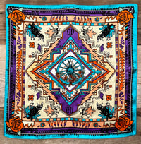 Image 1 of Southwestern Wheel Silk Bandanna 