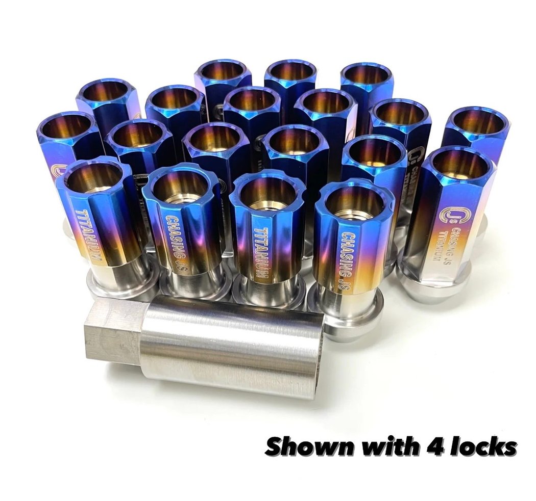 Chasing JS Titanium Open End Lug Nuts (M12) Chasing JS