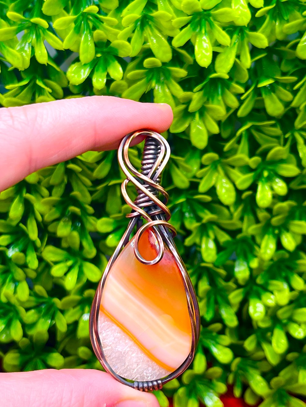 Image of Wire wrapped carnelian necklace 