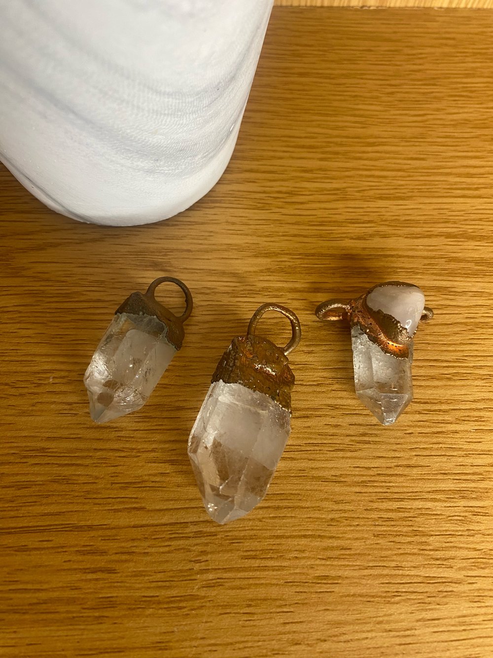 Clear quartz pendants 