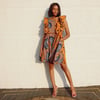 Johari Arican print frill summer dress